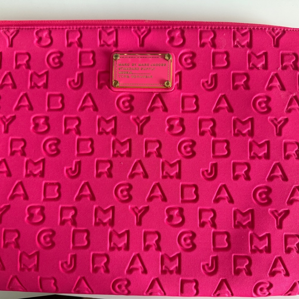 Marc Jacobs Pink Embossed Laptop Bag